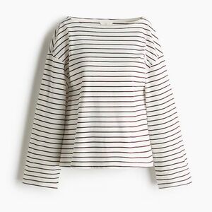 H&M Mama Burgundy and White Striped Long Sleeve Top